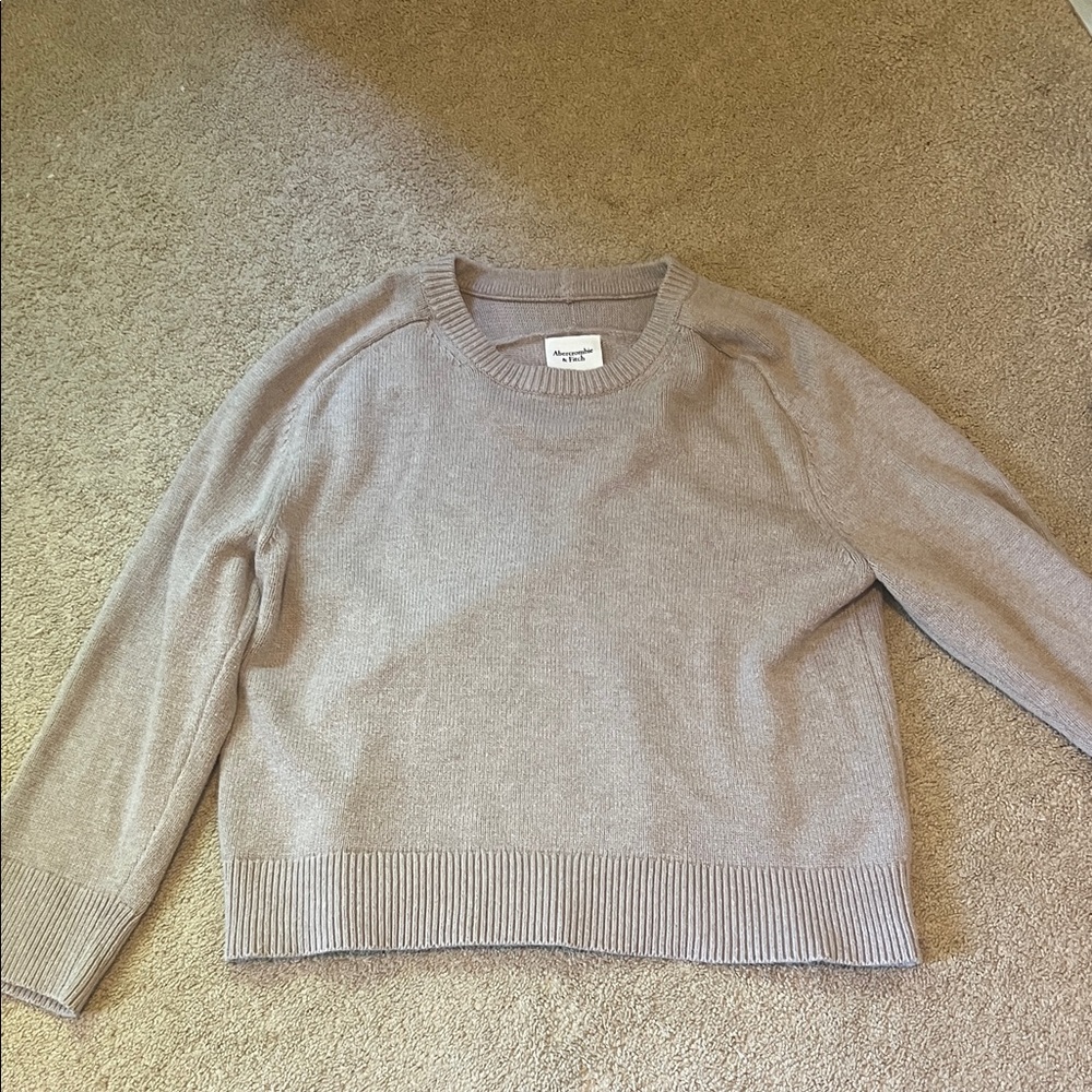 Abercrombie & Fitch Women's Beige Crew Neck Sweater